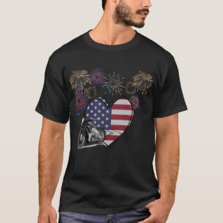 4Th of July Fireworks Heart Motorcycle T-Shirt