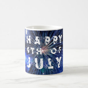 4th of July Fireworks in Blue Independence Day Coffee Mug