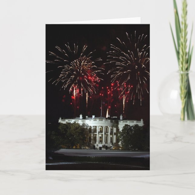 4th of July Fireworks over the White House Card (Front)