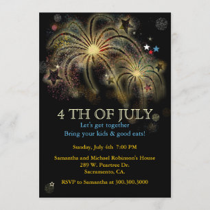 4th of July Fireworks Party Invitations