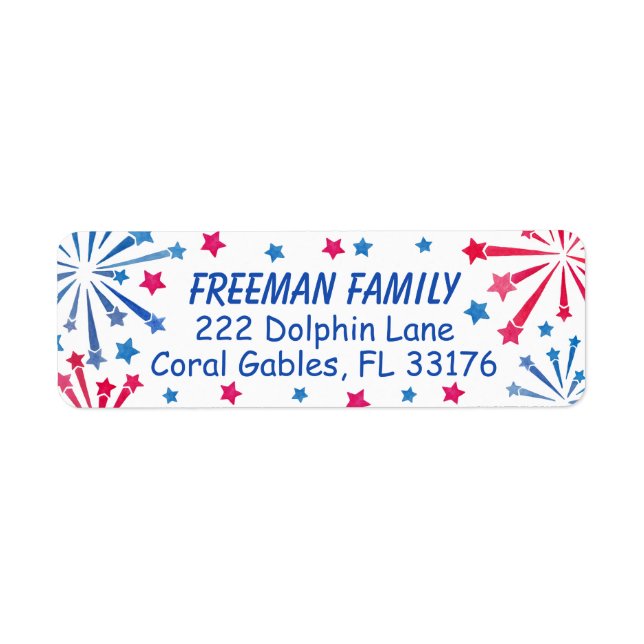 4th of July Fireworks Return Address Label  (Front)