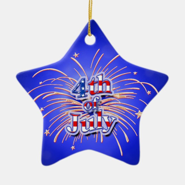 4th of July Fireworks Star Ornament (Front)