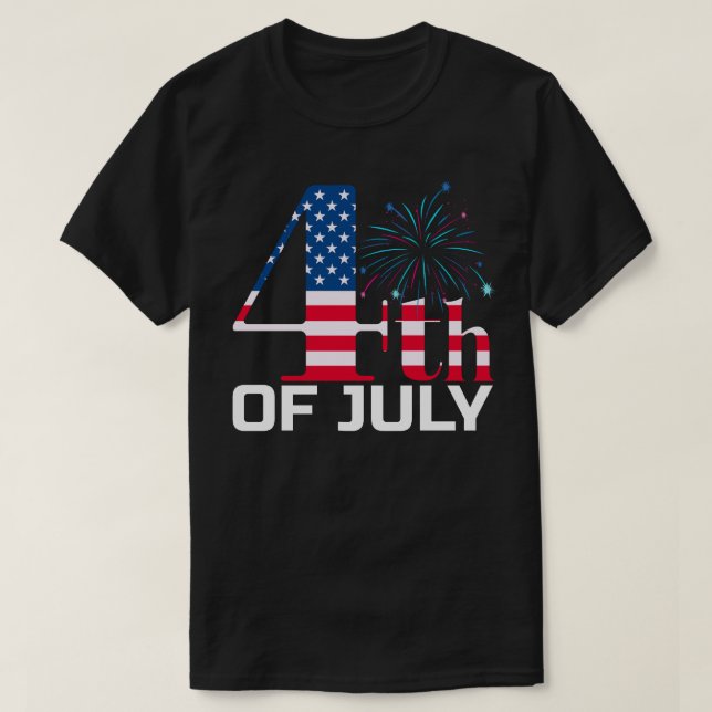 4th of July Fireworks T-Shirt (Design Front)