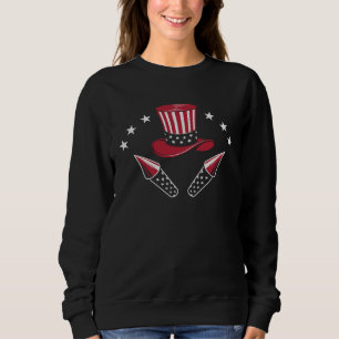 4th of July Fireworks Uncle Sam Hat Red White Blue Sweatshirt