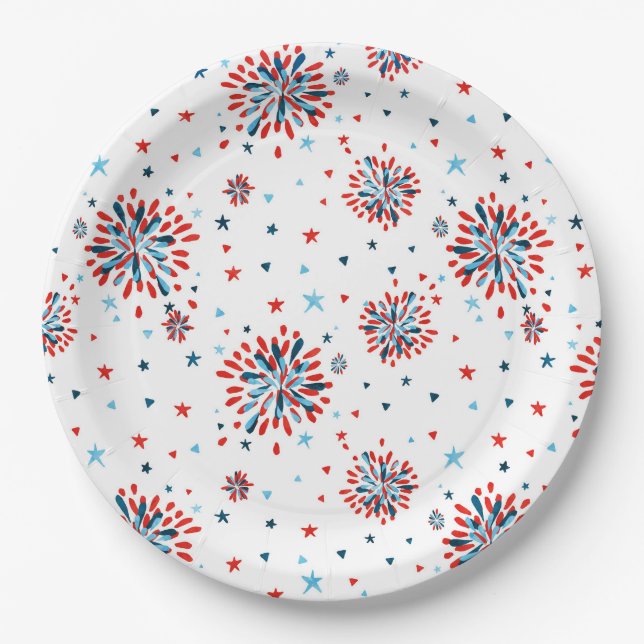 4th of July First Birthday  Paper Plate (Front)