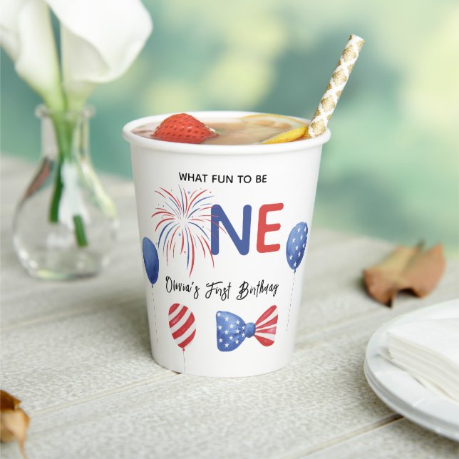 4th of July First Birthday Party Paper Cups (Insitu)