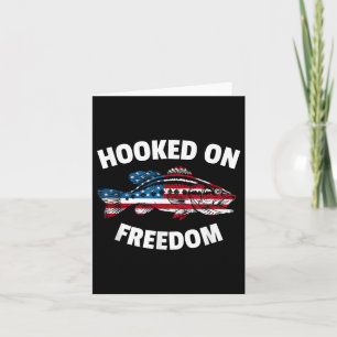 4th Of July Fishing American Flag B Hooked On Free Card