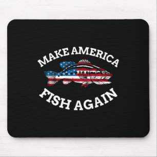 4th Of July Fishing American Flag Make America Fis Mouse Pad