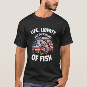 4th Of July Fishing American Flag Pursuit Of Fish T-Shirt
