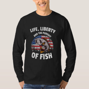 4th Of July Fishing American Flag Pursuit Of Fish T-Shirt
