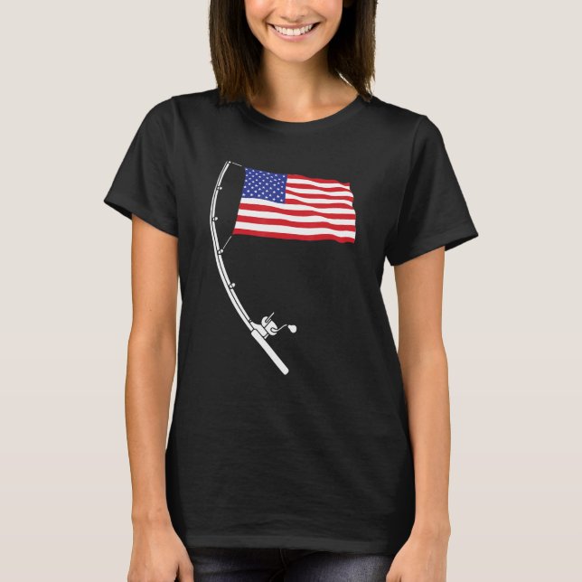 4th Of July Fishing Patirotic Fisherman Military V T-Shirt (Front)