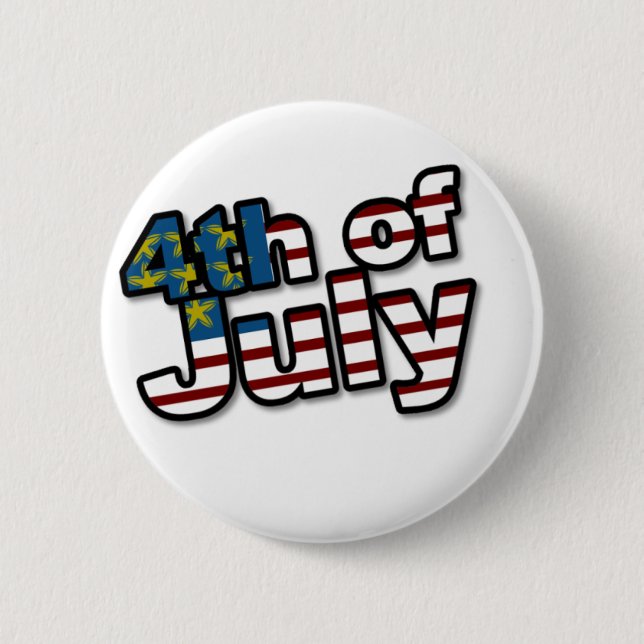 4th of July Flag 6 Cm Round Badge (Front)