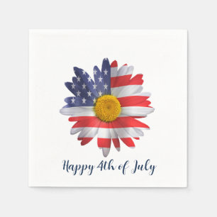 4th of July Flag Daisy  Napkin