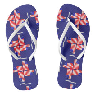 4th of july FLAG pattern  Flip Flops
