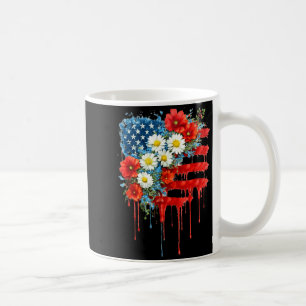 4th of July Floral American Flag Wildflowers Coffee Mug