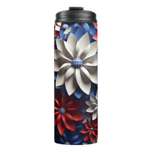 4th Of July Flowers Thermal Tumbler