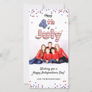 4th of July Foil Balloons Stars Stripe - Photocard
