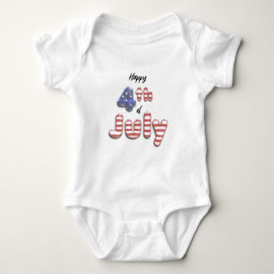4th of July Foil Balloons Stars Stripes - Bodysuit