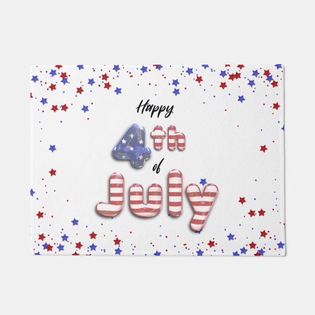 4th of July Foil Balloons Stars Stripes - Doormat (Front)