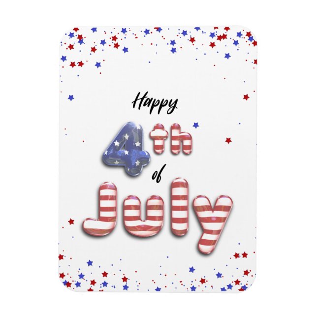 4th of July Foil Balloons Stars Stripes - Magnet (Vertical)