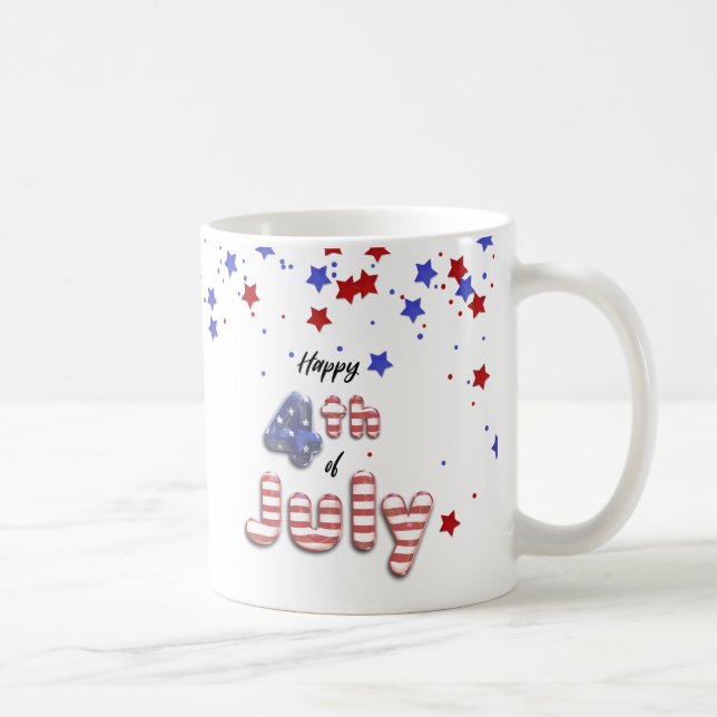 4th of July Foil Balloons Stars Stripes - Mug (Right)