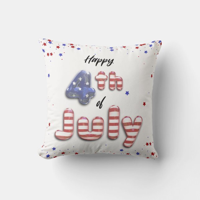 4th of July Foil Balloons Stars Stripes - Pillow (Front)