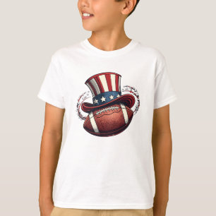 4th of July Football Patriotic Player Men Boys Kid T-Shirt