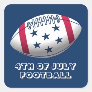 4th of July Football Square Sticker