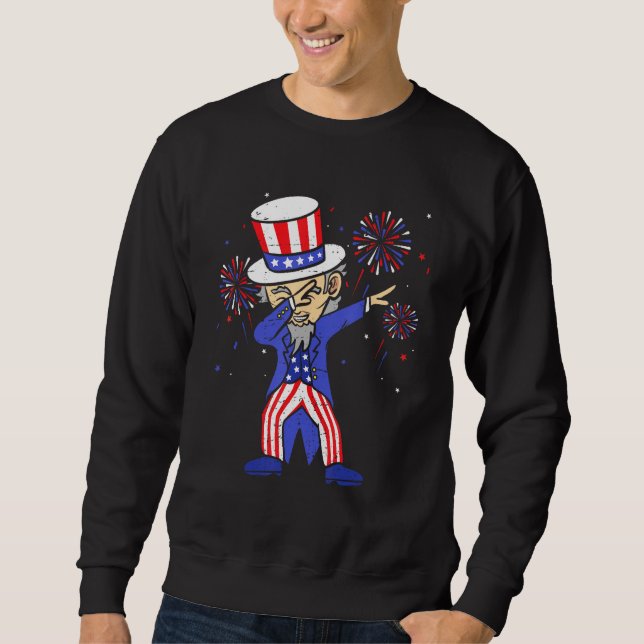 4th Of July  For Kids  Dabbing Uncle Sam Boys Men Sweatshirt (Front)