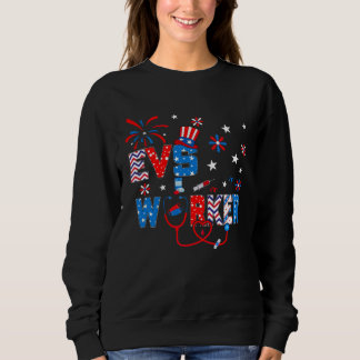 4th Of July For Women Stethoscope Patriotic EVS Wo Sweatshirt