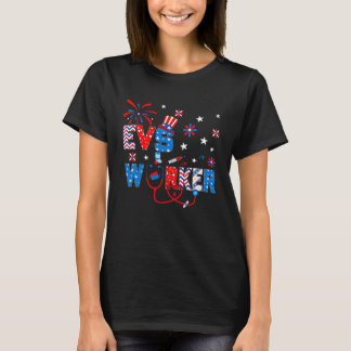 4th Of July For Women Stethoscope Patriotic EVS Wo T-Shirt