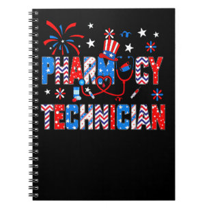 4th Of July For Women Stethoscope Pharmacy Technic Notebook