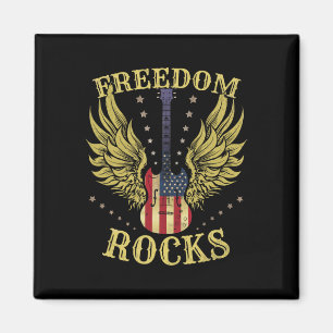 4th Of July Fourth Independence Day Guitar Freedom Magnet