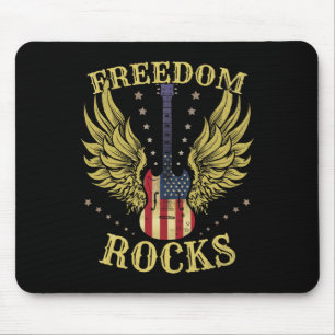 4th Of July Fourth Independence Day Guitar Freedom Mouse Pad