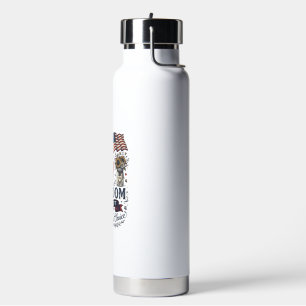 4th of July Freedom Gratitude Vintage Shirt Design Water Bottle