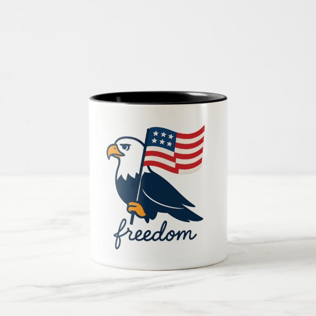4th of July Freedom Mug with American Flag & Bald  (Center)