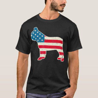 4th of July French Bulldog American Flag USA  T-Shirt