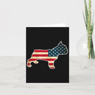 4th Of July French Bulldog Dog American Flag Card