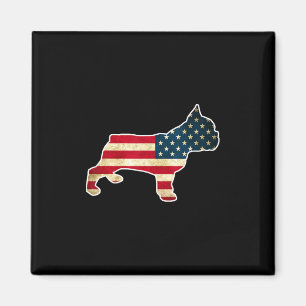 4th Of July French Bulldog Dog American Flag  Magnet
