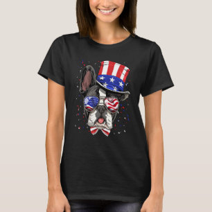 4th of July French Bulldog Patriotic American USA  T-Shirt