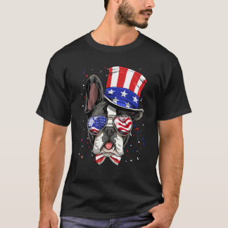 4th of July French Bulldog Patriotic American USA  T-Shirt