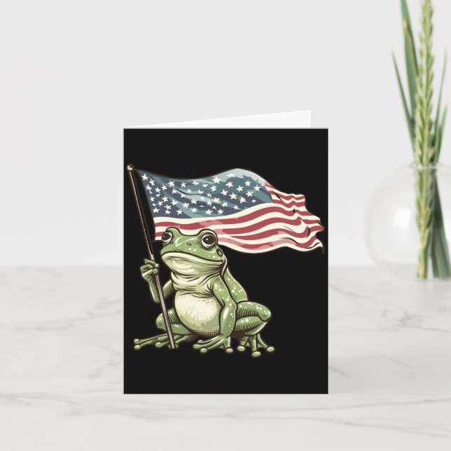 4th Of July Frog Toad Usa Aamerican Flag Fourth Of Card (Front)