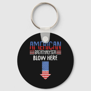 4th Of July Funny American Flag Patriotic  Key Ring