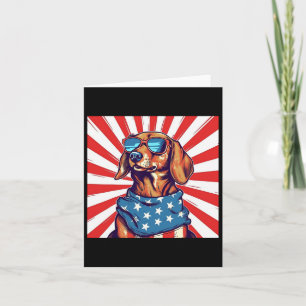4th Of July Funny Dachsund Weiner Dog Weenie Usa A Card