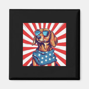 4th Of July Funny Dachsund Weiner Dog Weenie Usa A Magnet