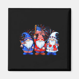 4th of july funny gnomes american flag usa magnet