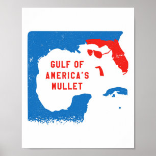 4th Of July Funny Gulf Of America's Mullet Poster