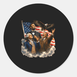4th of july funny patriotic american flag classic round sticker