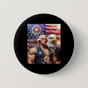 4th Of July Funny Patriotic George Washington Usa 6 Cm Round Badge