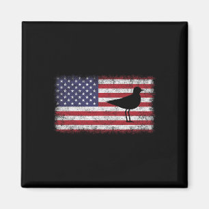 4th Of July Funny Patriotic Snowy Plover Bird Love Magnet